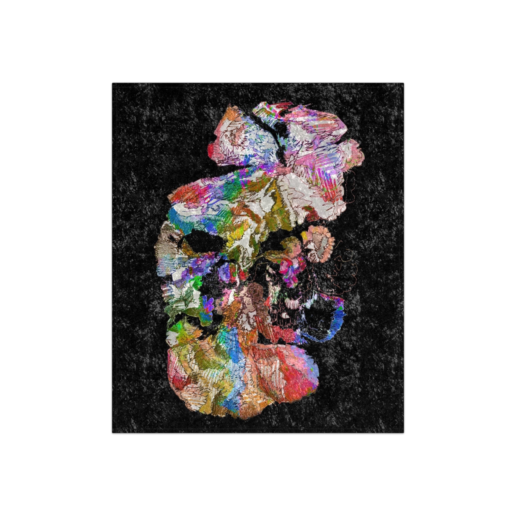 Goodnight Flora crushed velvet blanket by Madeline LeBlanc