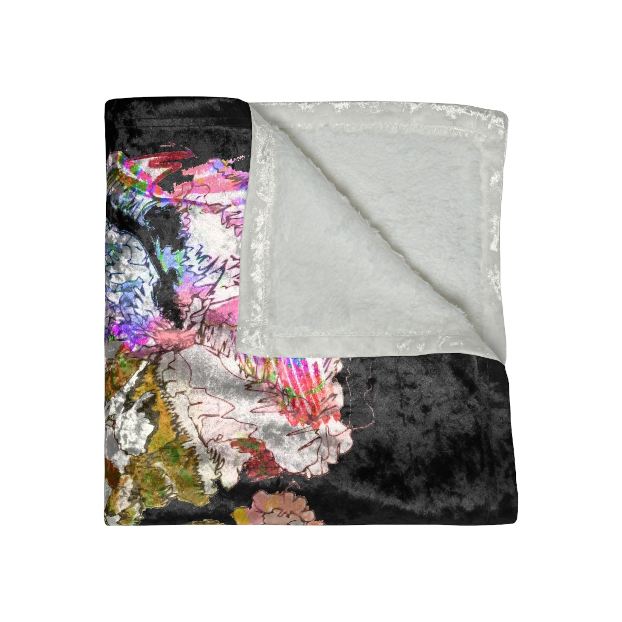 Goodnight Flora Crushed Velvet Blanket-3