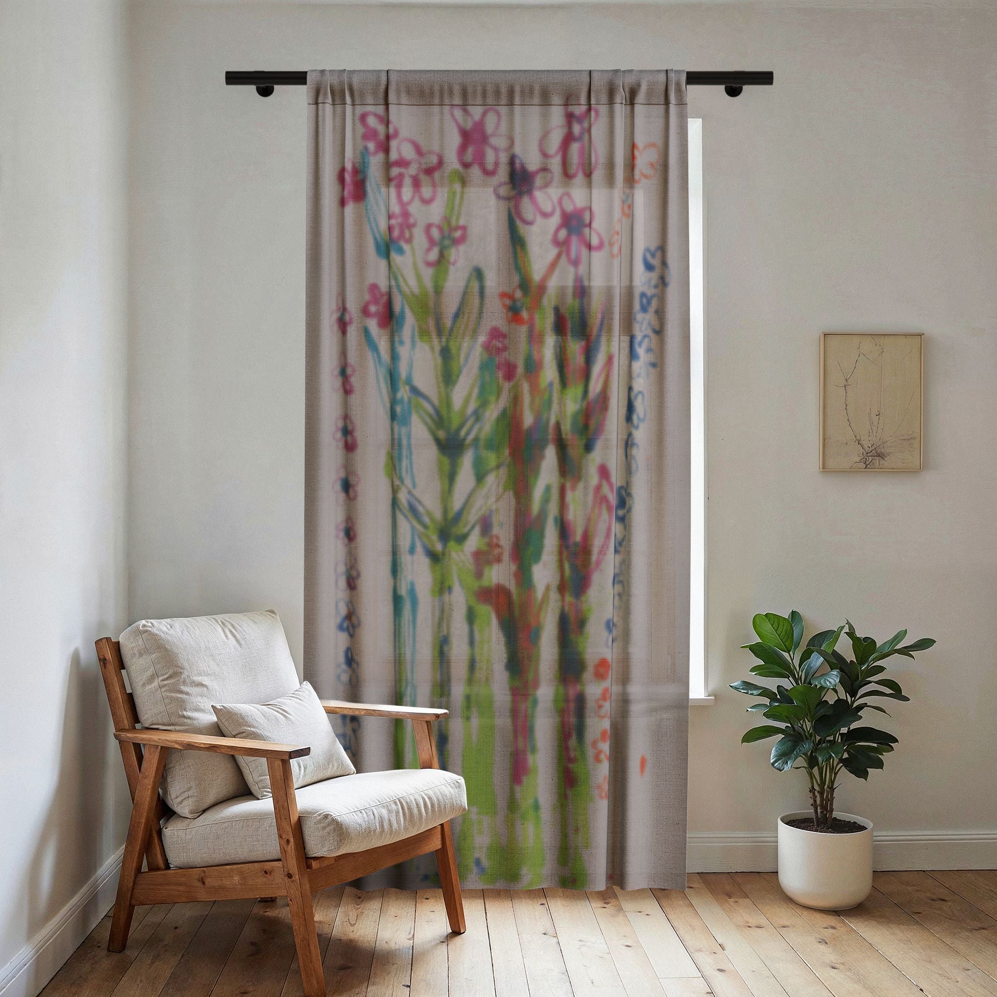 Stickseed Sheer Window Curtain-2