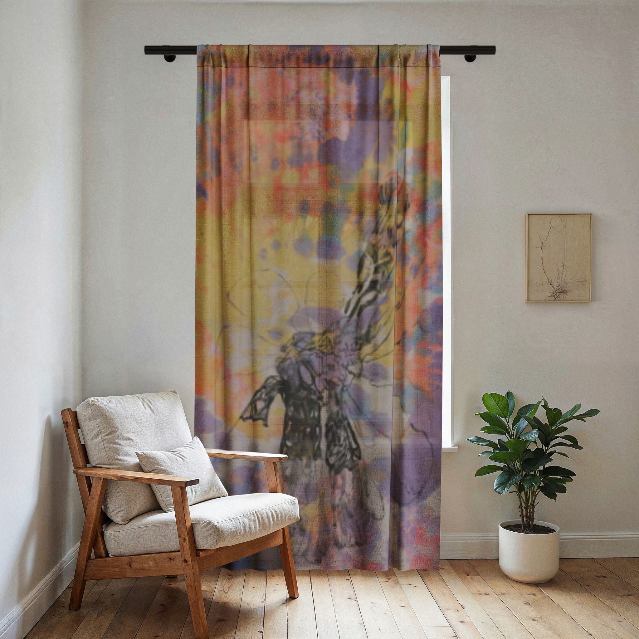 Common Daisy Sheer Window Curtain