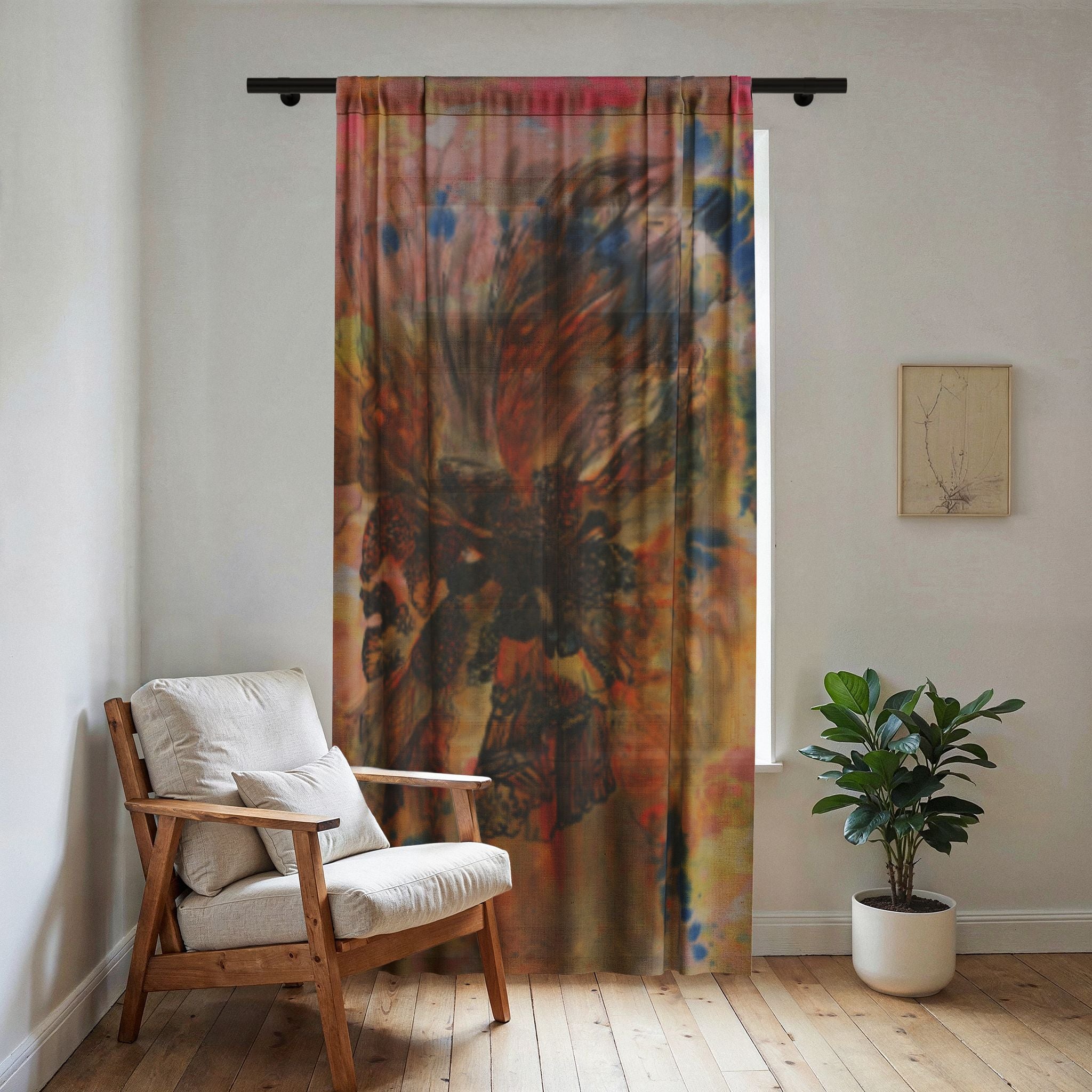 Showy Sunflower Sheer Window Curtain
