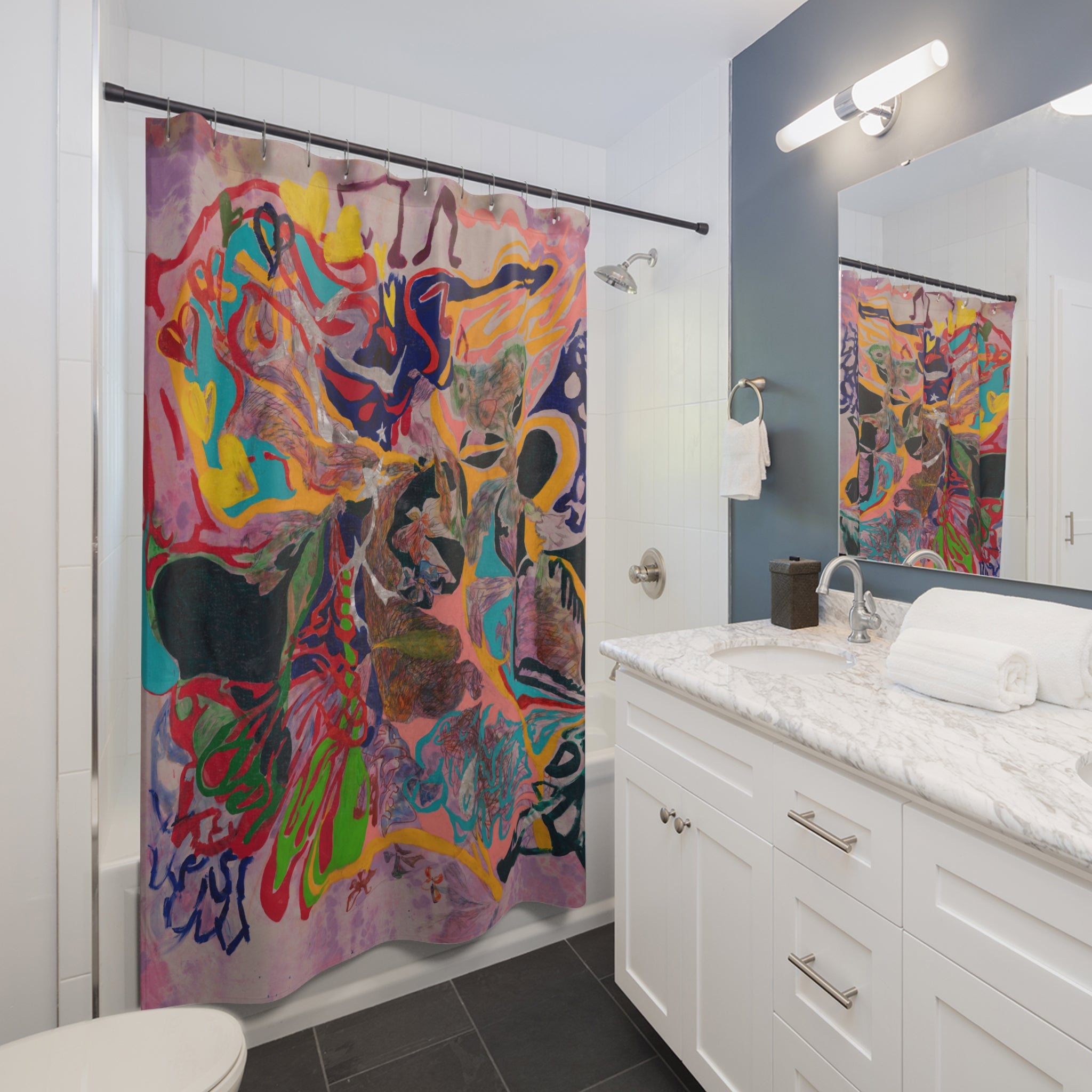 Mantis Mania Shower Curtain-4