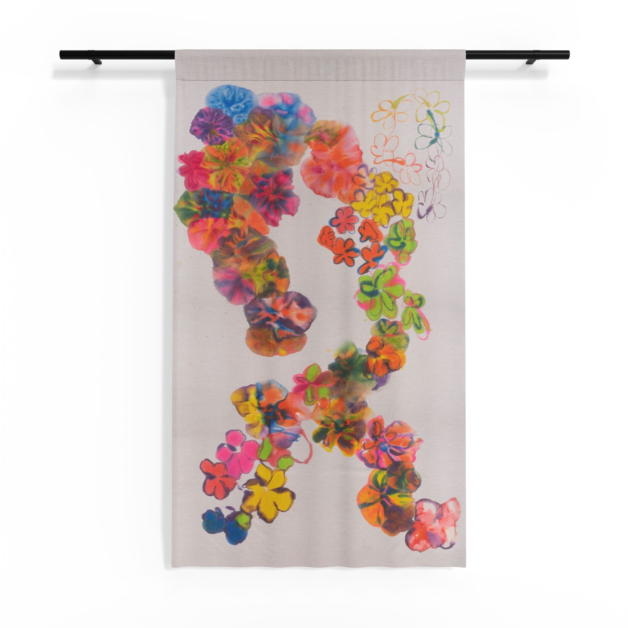 Rainbow Petunia Sheer Window Curtain-2