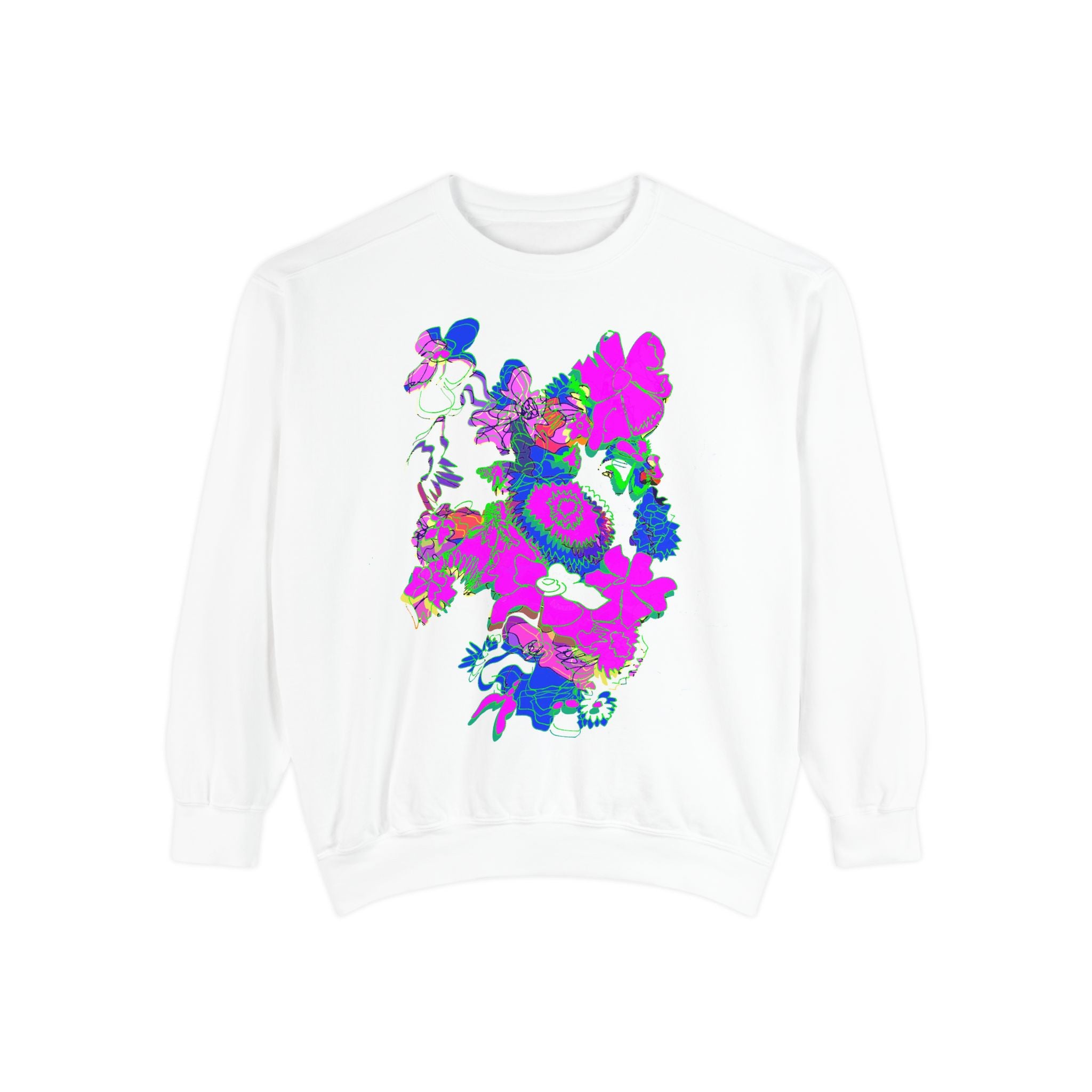 Flower Power Unisex Garment-Dyed Sweatshirt-2