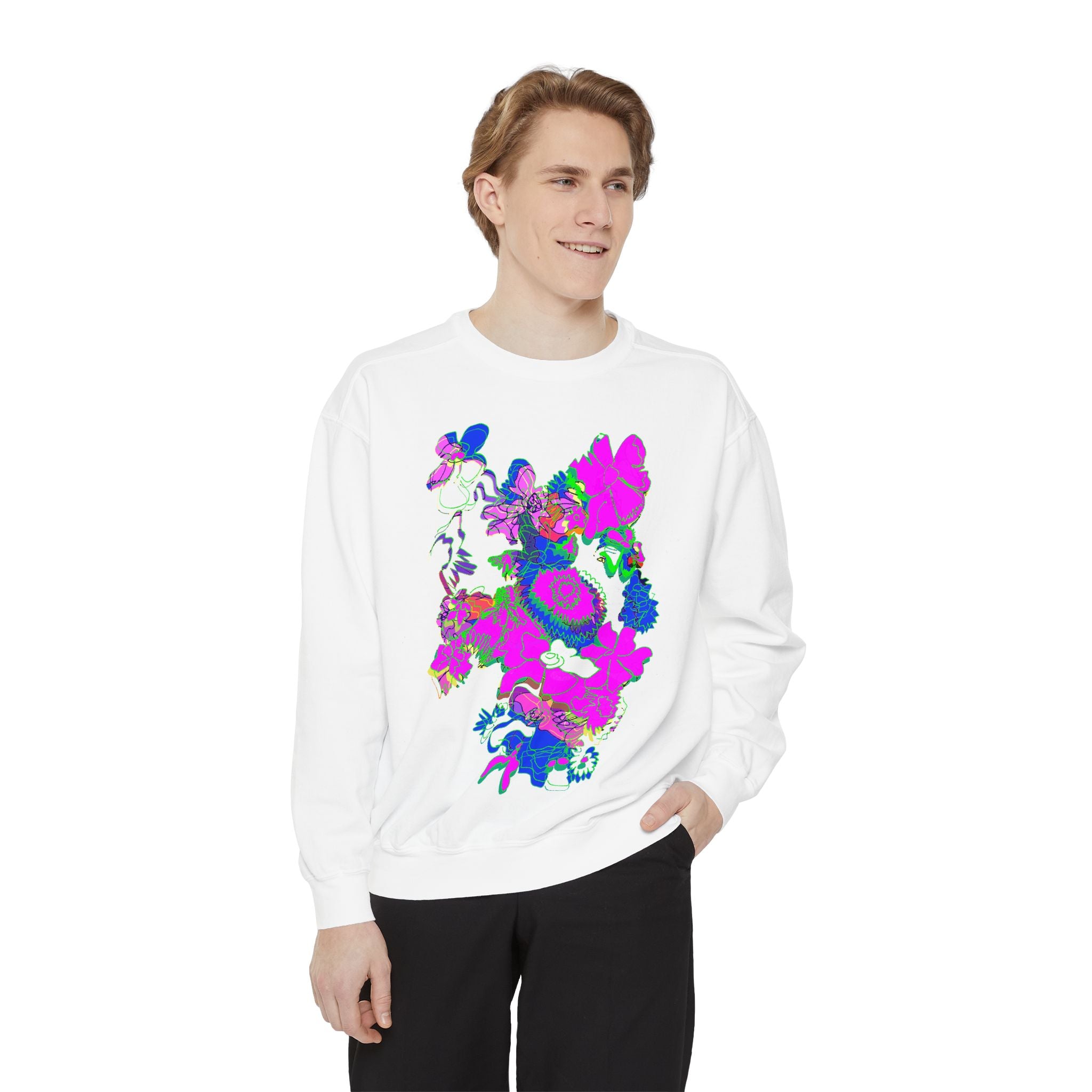 Flower Power Unisex Garment-Dyed Sweatshirt